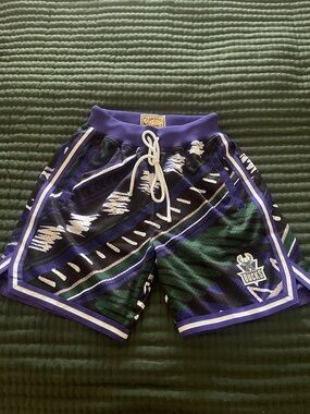 Mitchell & Ness Milwaukee Bucks Purple Black Mesh Athletic Shorts